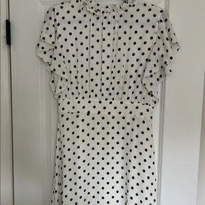 Cynthia Rowley Black and White Flutter Sleeve Midi Dress